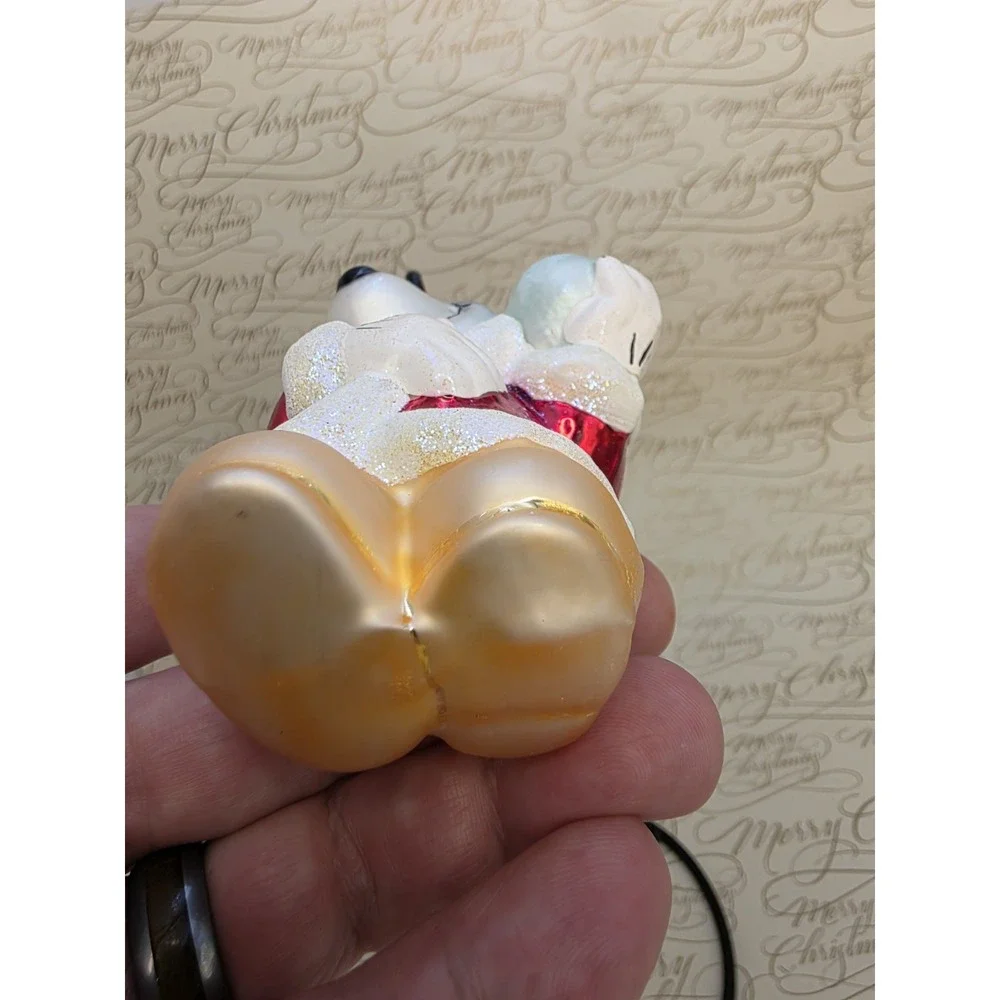 2000 Christopher Radko Disney Jewel Mickey Snowball Glass Ornament 00-DIS-33